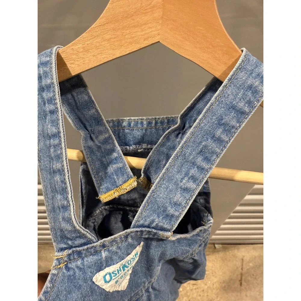 Vintage OshKosh Bgosh Kids Denim Overalls Medium‎ Wash Made in USA Size 18M